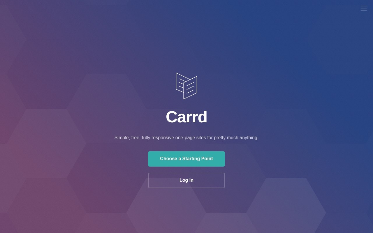 Screenshot of the Carrd website