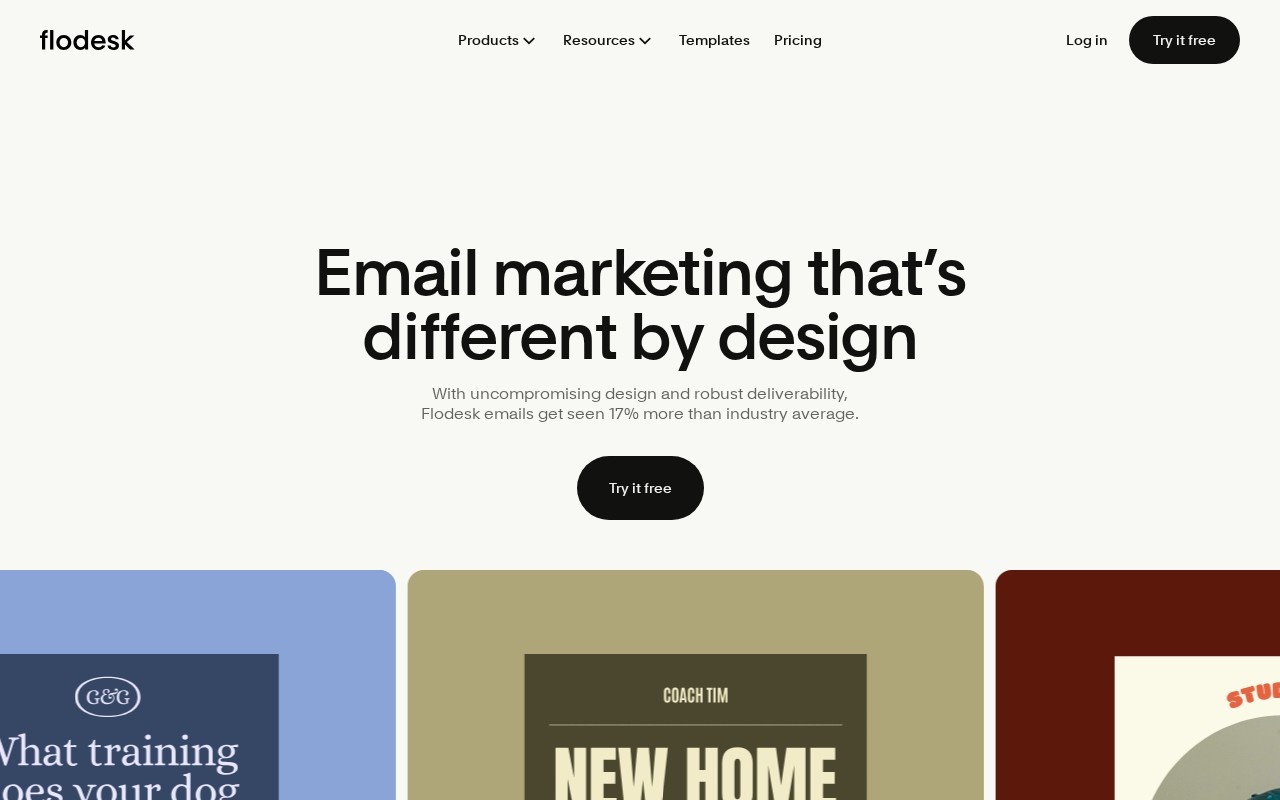 Screenshot of the Flodesk website
