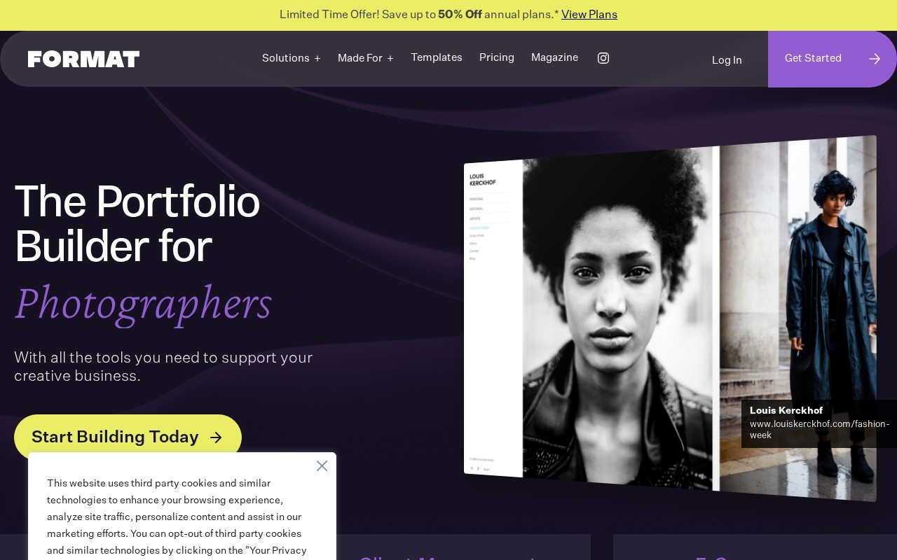 Screenshot of the Format website