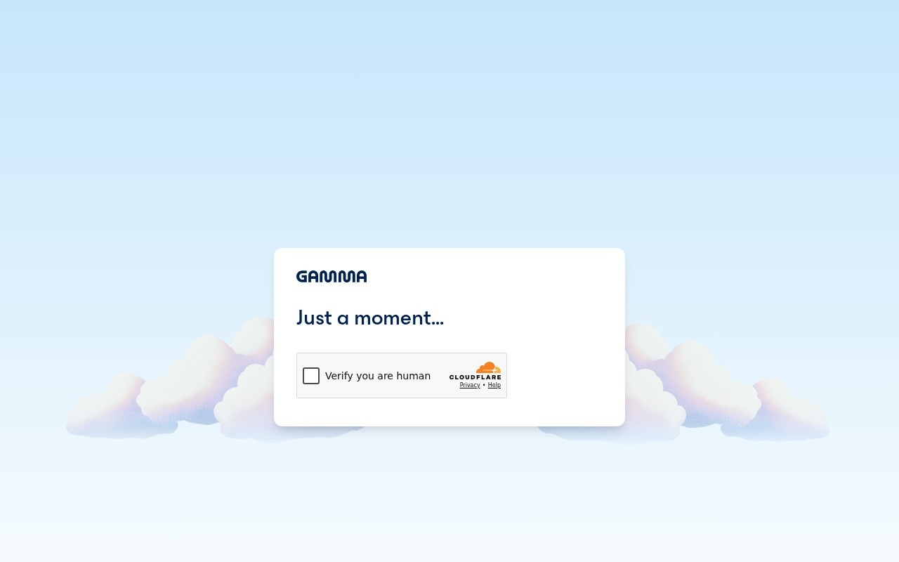 Screenshot of the Gamma website
