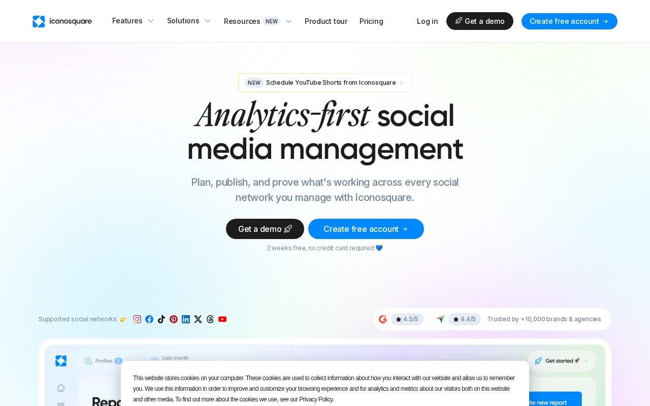 Screenshot of the Iconosquare website