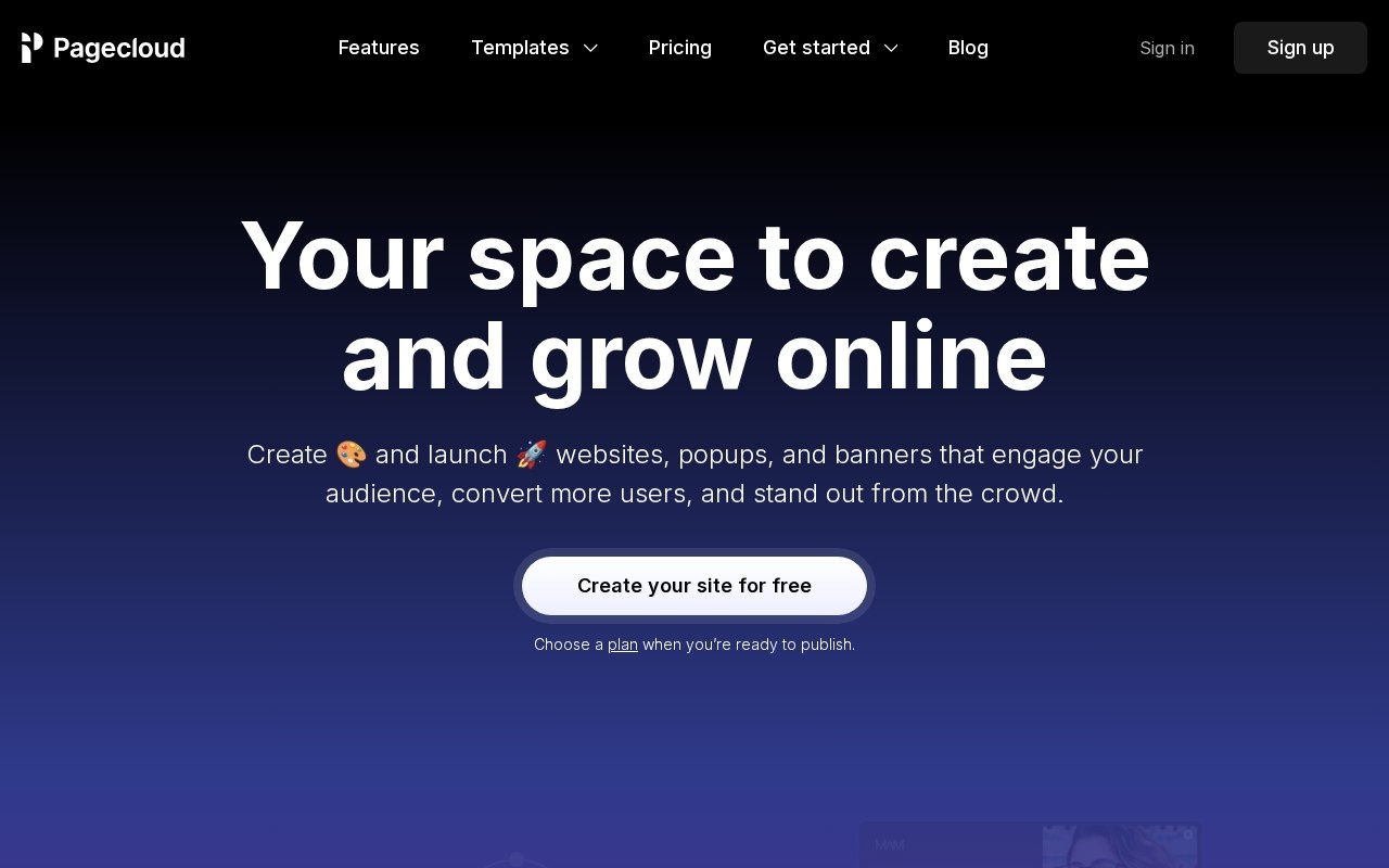 Screenshot of the Pagecloud website
